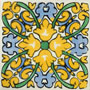 Mexican Handpainted Tile Linaria Amarilla 1098